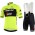 Trek Segafredo 2019 Training Fluo Geel Fietskleding Set Wielershirt Korte Mouw+Korte Fietsbroeken Bib