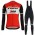 Trek Segafredo 2019 Rood Fietskleding Set Wielershirt Lange Mouw+Lange Fietsbroeken Bib