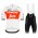 2019 Trek Factory Racing TDF Wit Fietskleding Set Fietsshirt Met Korte Mouwen+Korte Koersbroek Bib 317QLML
