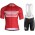 BONTRAGER Circuit Red Fietskleding Set Wielershirt Korte Mouw+Korte Fietsbroeken Bib
