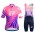 2020 EF Pro Cycling Team Pink Kids Fietskleding Set Wielershirt Korte Mouw+Korte Fietsbroeken Bib 876SIGB