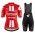 2020 SUMWEB Team Rood Dames Fietskleding Set Wielershirt Korte Mouw+Korte Fietsbroeken Bib 302OXDB