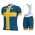 2020 Team FDJ Sweden Champion Fietskleding Set Fietsshirt Met Korte Mouwen+Korte Koersbroek Bib 153IFCZ