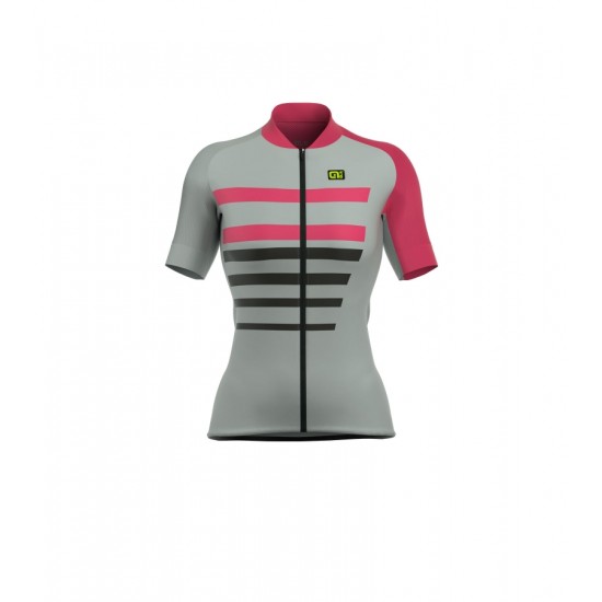 ALE PRR 2.0 PIUMA Dames Wielershirt Korte Mouw Grijs Pink