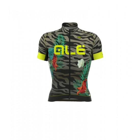 ALE PRR FLOWERS Wielershirt Korte Mouw Grijs
