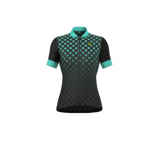 ALE EXCEL BOLAS Dames Wielershirt Korte Mouw Turquoise