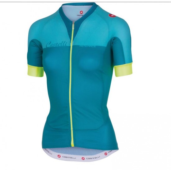 2016 Castelli Vrouwen Aero Wielershirt Korte Mouw Groen