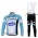 Omega Pharma Quick Step Pro Team Fietskleding Set Wielershirts Lange Mouw+Lange Fietsbroeken Bib Blauw Wit