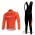 Euskaltel-Euskadi Pro Team Fietskleding Wielershirts Lange Mouw+Lange Fietsbroeken Bib Oranje