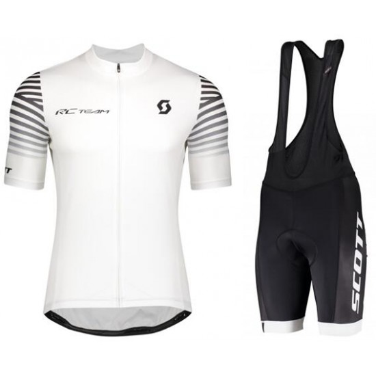 Wielerkleding Profteams 2020 SCOTT RC TEAM 10 Fietskleding Set Fietsshirt Met Korte Mouwen+Koersbroek Korte Wit
