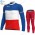 France FDJ Winter Thermal Fleece 2020 Fietskleding Set Wielershirts Lange Mouw+Lange Wielrenbroek Bib PDSWU