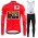 Jumvo Visma Spanish Pro Team 2021 Fietskleding Set Wielershirts Lange Mouw+Lange Wielrenbroek Bib MAKUU