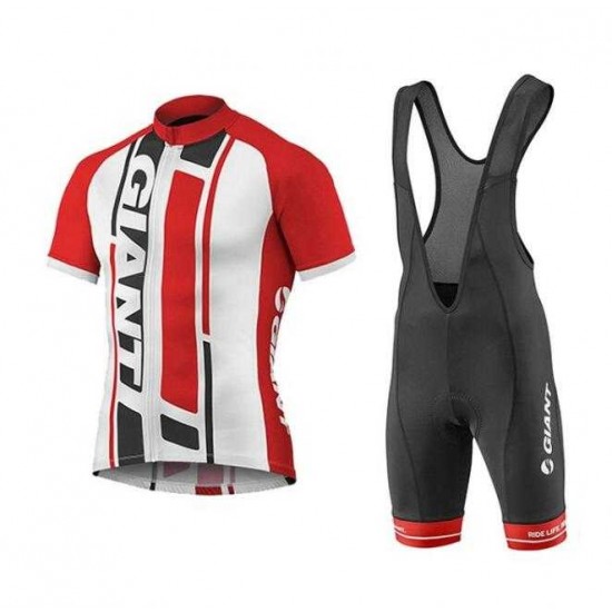 2016-2017 Giant Fietskleding Set Fietsshirt Met Korte Mouwen+Korte Koersbroek Rood
