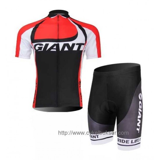 Goedkoop Giant 2014 Race Day Wielerkleding Set Set Wielershirts Korte Mouw+Fietsbroek Rood