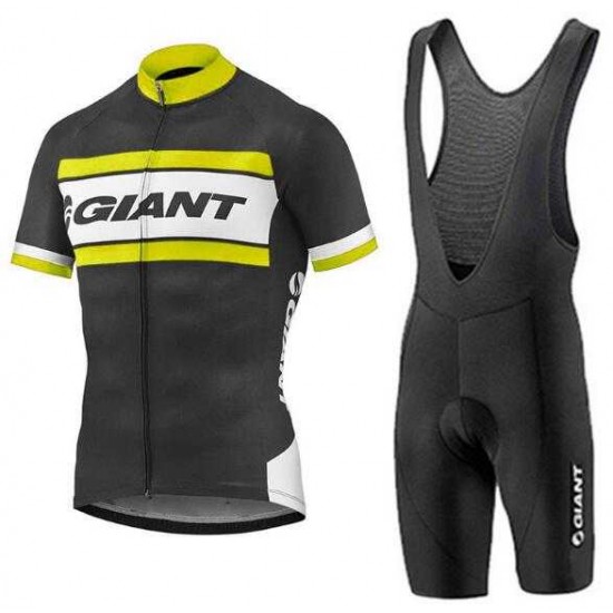 2016-2017 Giant Fietskleding Set Fietsshirt Met Korte Mouwen+Korte Koersbroek Geel