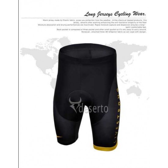 Livestrong Korte Fietsbroeken Zwart Geel 2013