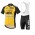 2017 Lotto Fietskleding Set Fietsshirt Met Korte Mouwen+Korte Koersbroek Geel
