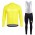 2018 Cube Geel Fietskleding Set Wielershirt Lange Mouw+Lange Fietsbroeken Bib