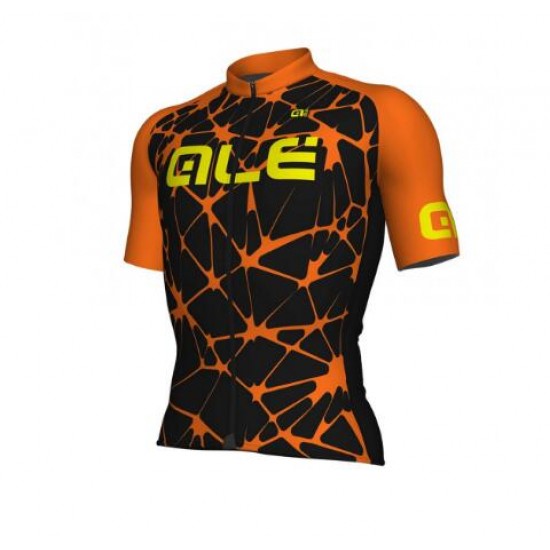 ALE SOLID Cracle Orange Wielershirt Korte Mouw