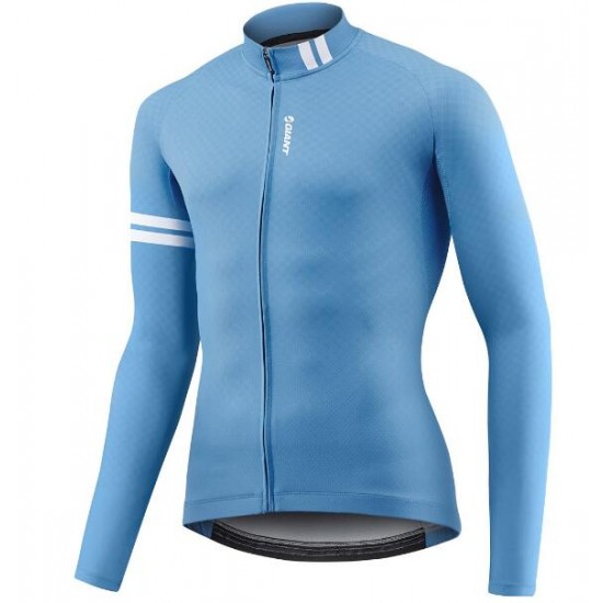 Giant Podium Wielershirt Lange Mouw Cyan/White