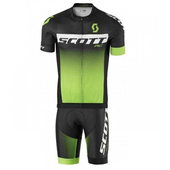 2016-2017 Scott RC Fietskleding Set Fietsshirt Met Korte Mouwen+Korte Koersbroek Groen